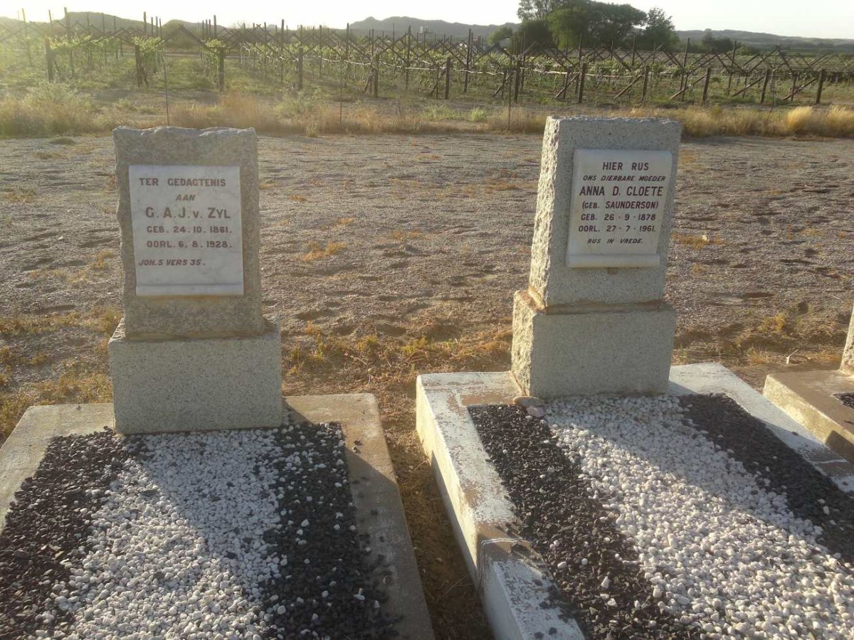 ZYL G.A.J., v. 1861-1928 :: CLOETE Anna D. nee SAUNDERSON 1878-1961