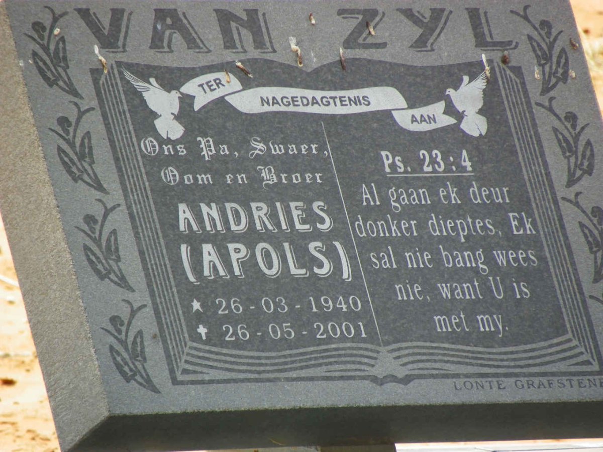 ZYL Andries, van 1940-2001
