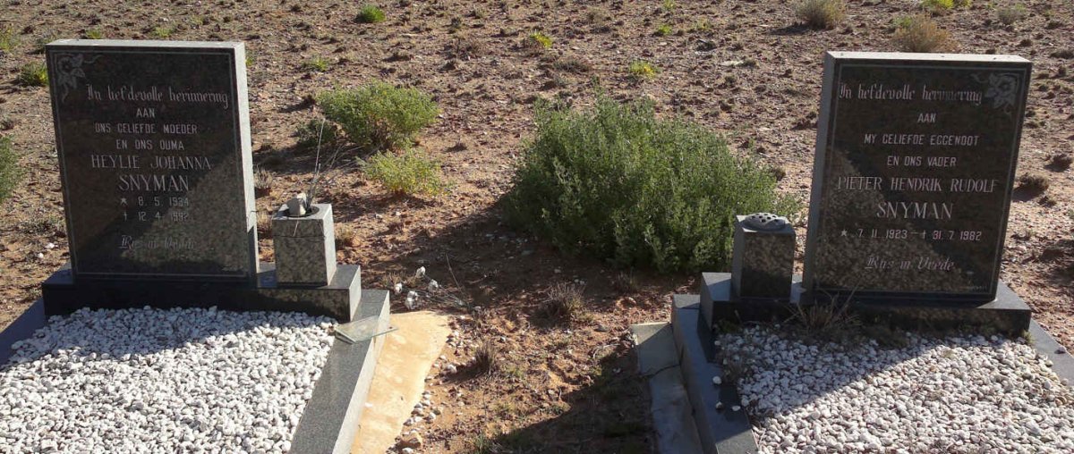 SNYMAN Pieter Hendrik Rudolf 1923-1982 &amp; Heylie Johanna 1934-1992