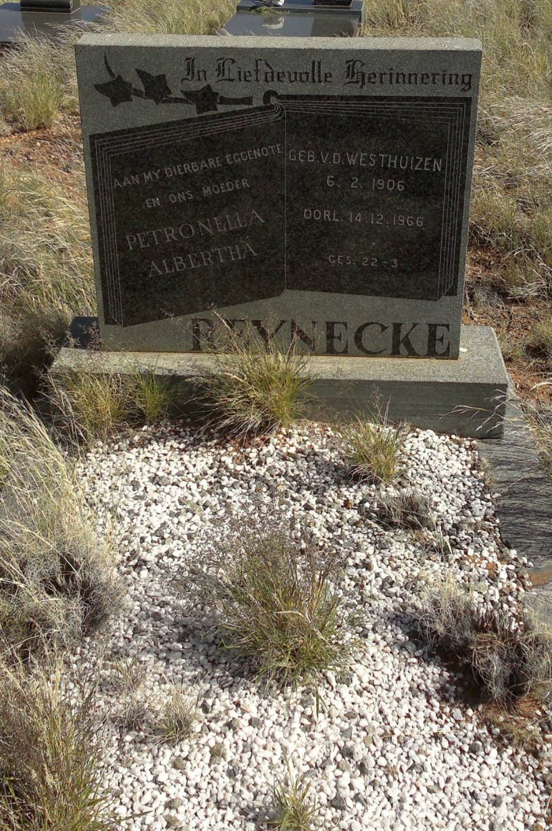 REYNECKE Petronella Albertha nee V.D. WESTHUIZEN 1906-1966