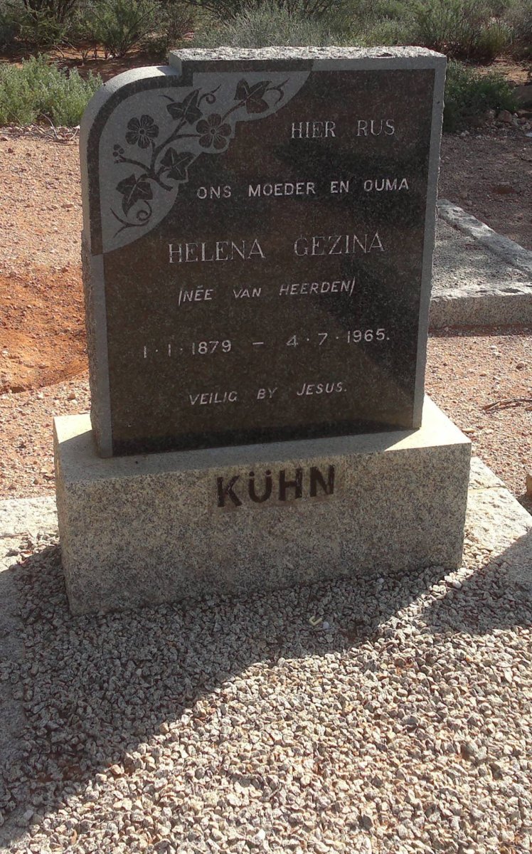 KÜHN Helena Gezina nee van HEERDEN 1879-1965