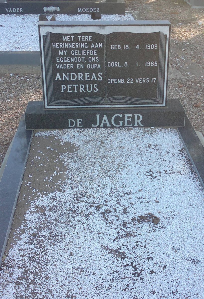 JAGER Andreas Petrus, de 1909-1985