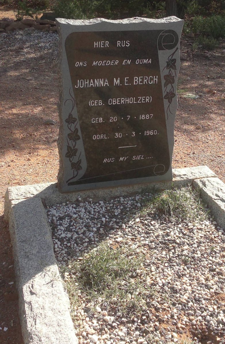 BERGH Johanna M.E. nee OBERHOLZER 1887-1960