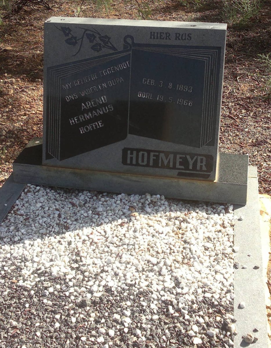 HOFMEYR Arend Johannes 1893-1968