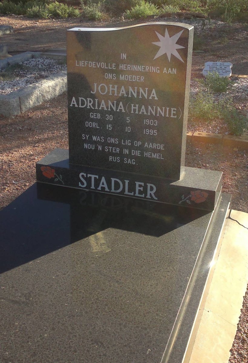 STADLER Johanna Adriana 1903-1995