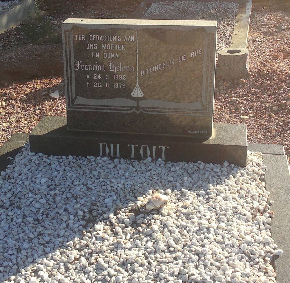 TOIT Francina Helena, du 1898-1972