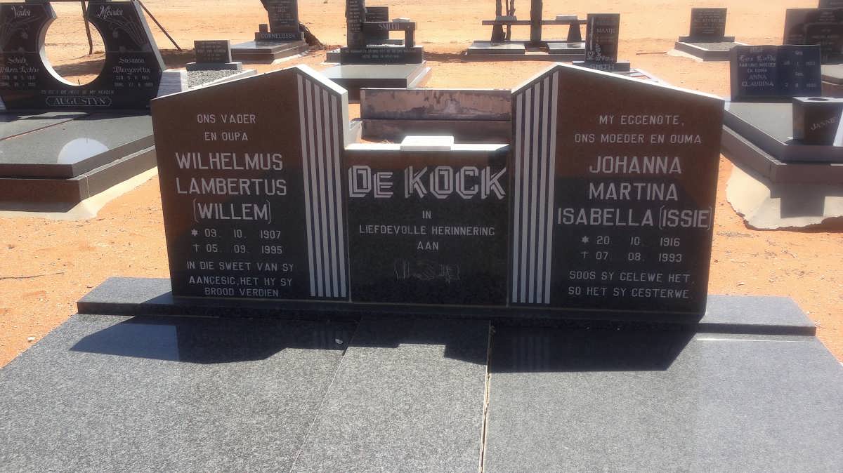 KOCK Wilhelmus Lambertus, de 1907-1995 &amp; Johanna Martina Isabella 1916-1993