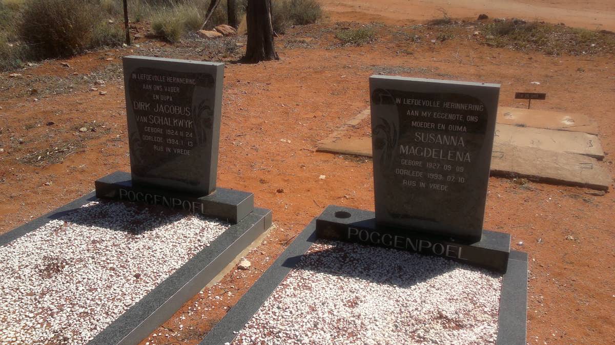 POGGENPOEL Dirk Jacobus van Schalkwyk 1924-1994 &amp; Susanna Magdalena 1927-1993