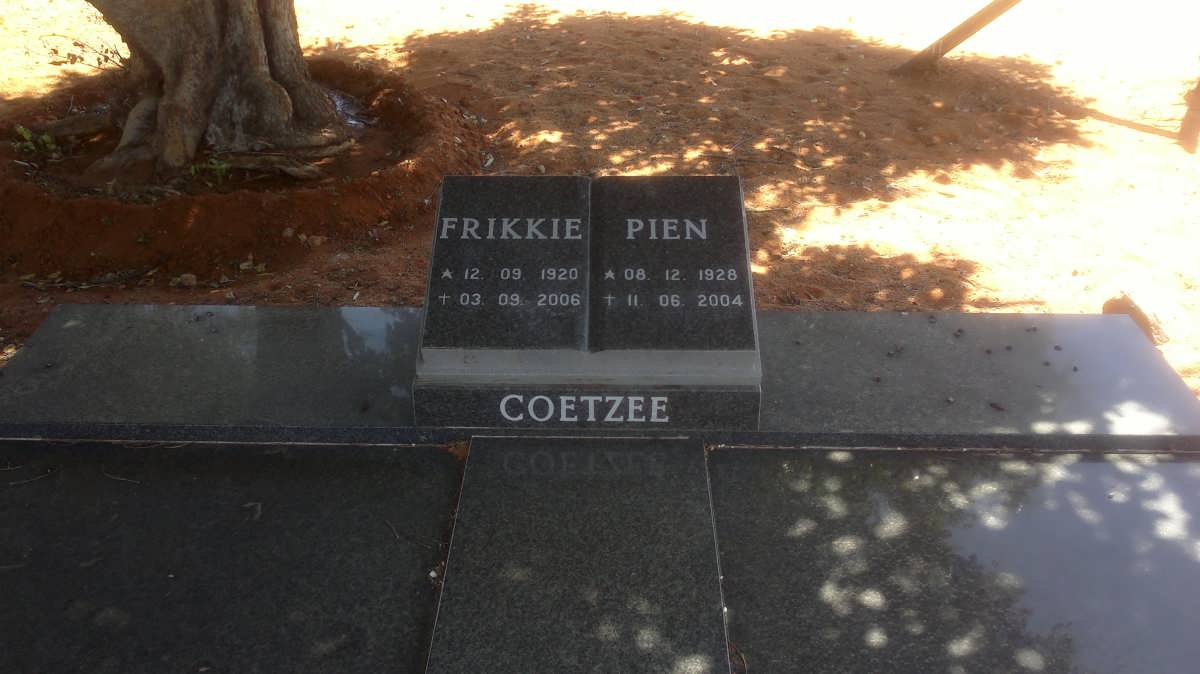 COETZEE Frikkie 1920-2006 &amp; Pien 1928-2004