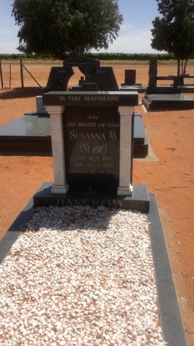 HANEKOM Susanna M. 1941-1990