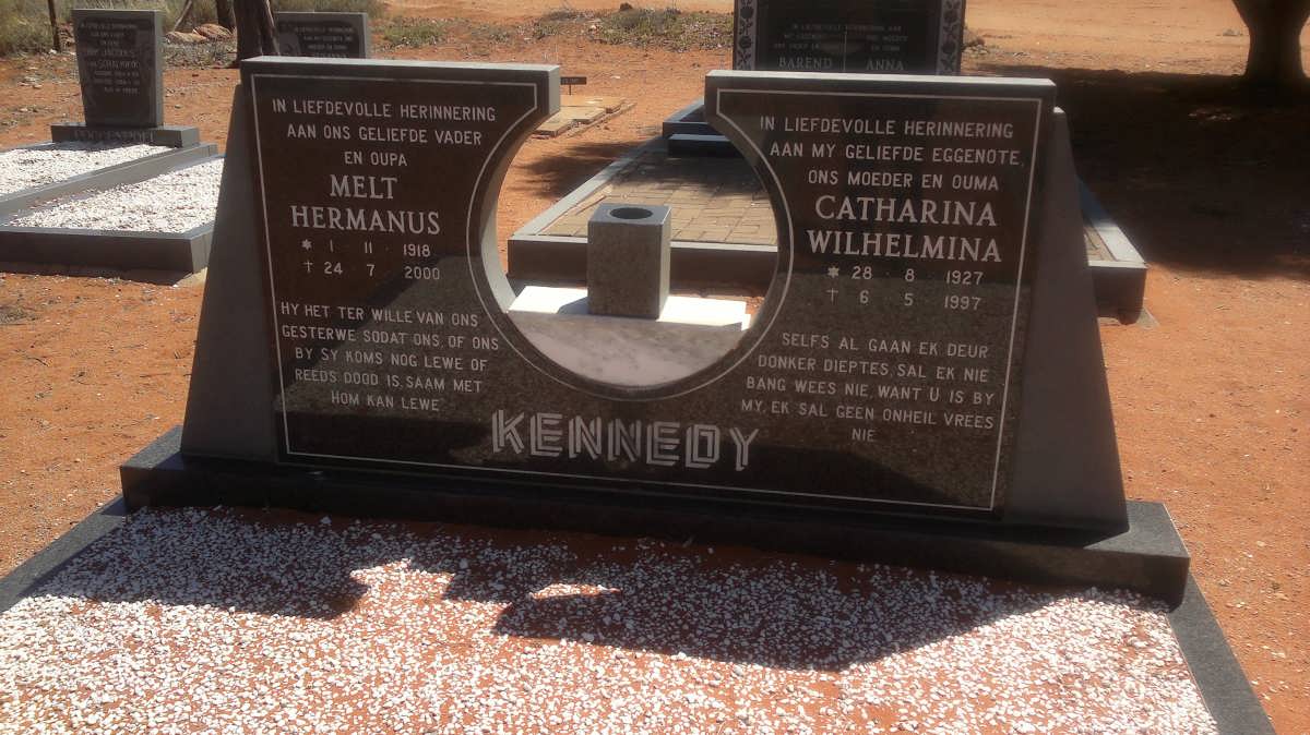 KENNEDY Melt Hermanus 1918-2000 &amp; Catharina Wilhelmina 1927-1997