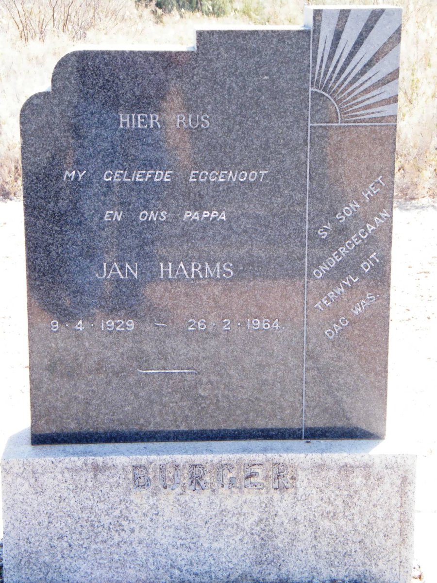 BURGER Jan Harms 1929-1964