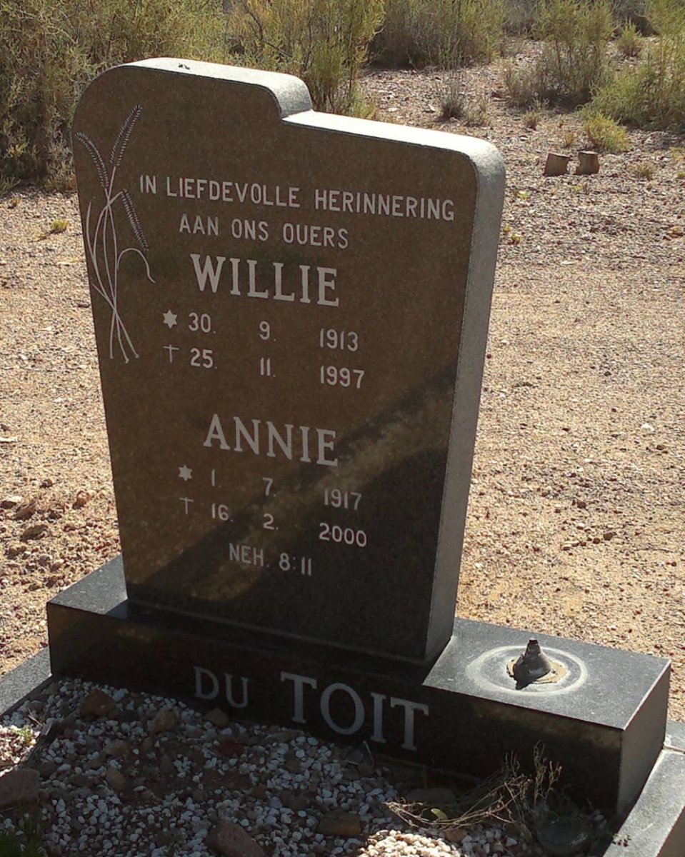 TOIT Willie, du 1913-1997 &amp; Annie 1917-2000