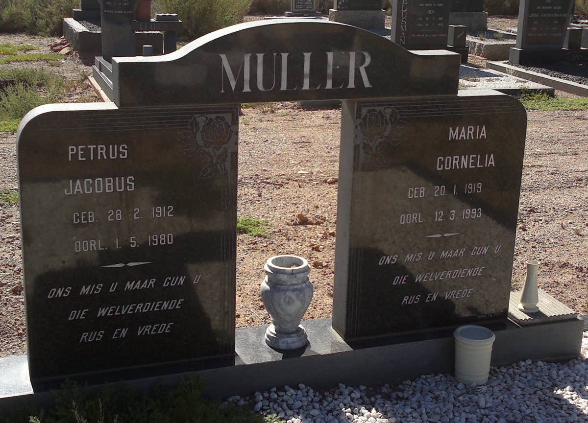 MULLER Petrus Jacobus 1912-1980 &amp; Maria Cornelia 1919-1993