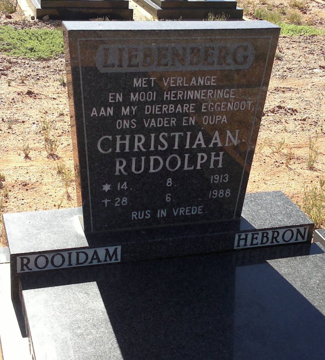 LIEBENBERG Christiaan Rudolph 1913-1988