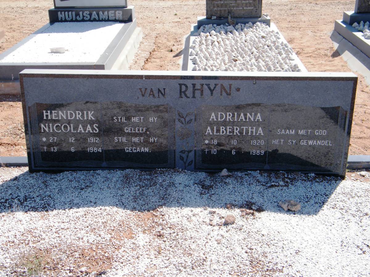 RHYN Hendrik Nicolaas, van 1912-1984 &amp; Adriana Albertha 1920-1989
