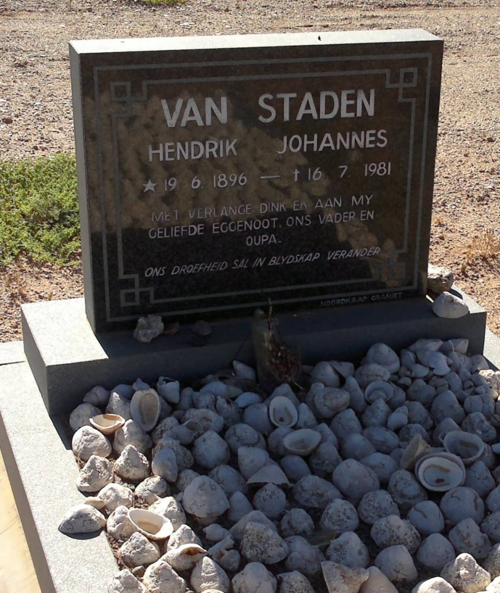STADEN Hendrik Johannes, van 1896-1981