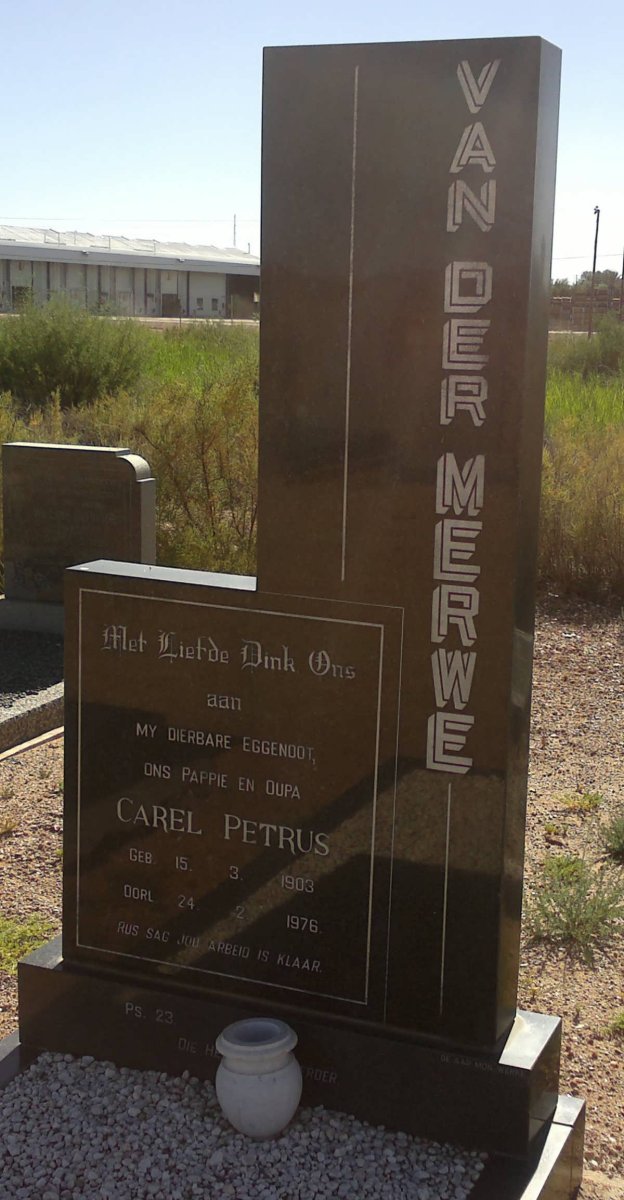 MERWE Carel Petrus, van der 1903-1976