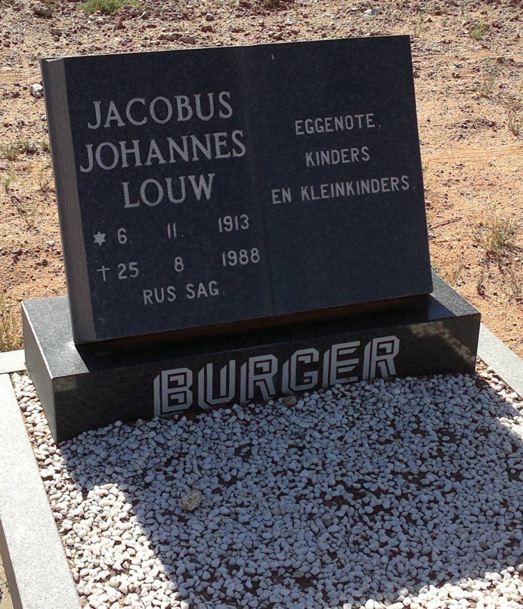 BURGER Jacobus Johannes Louw 1913-1988