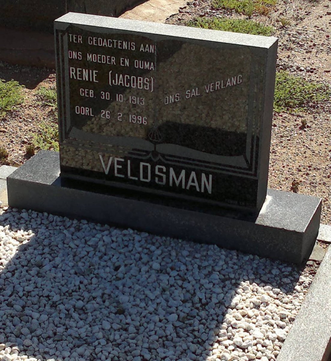 VELDSMAN Renie nee JACOBS 1913-1996