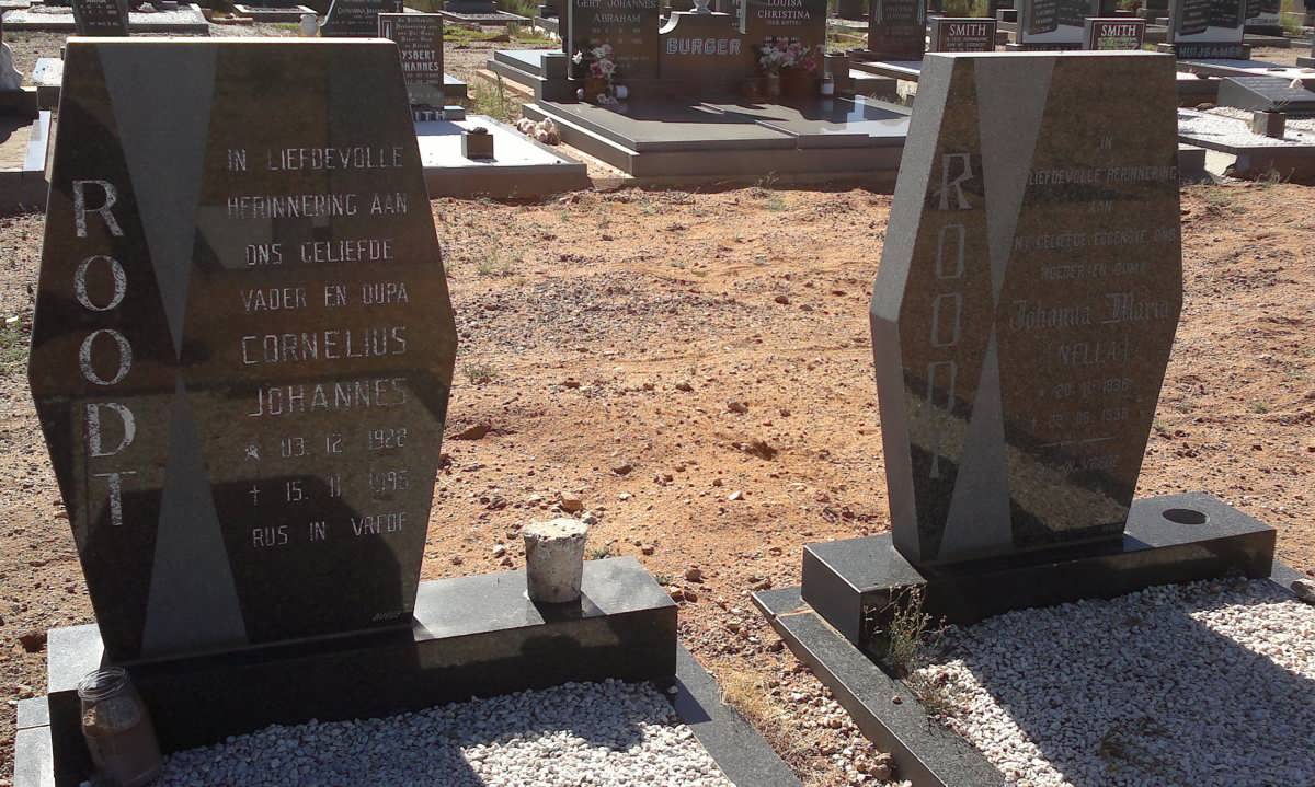 ROODT Cornelius Johannes 1928-1995 &amp; Johanna Maria 1936-1998