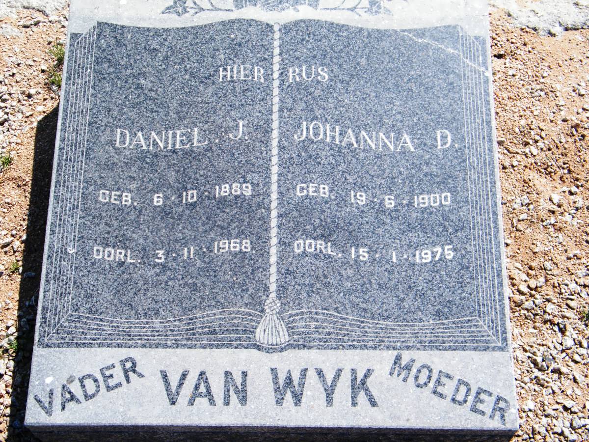 WYK Daniel J., van 1889-1968 &amp; Johanna D. 1900-1975