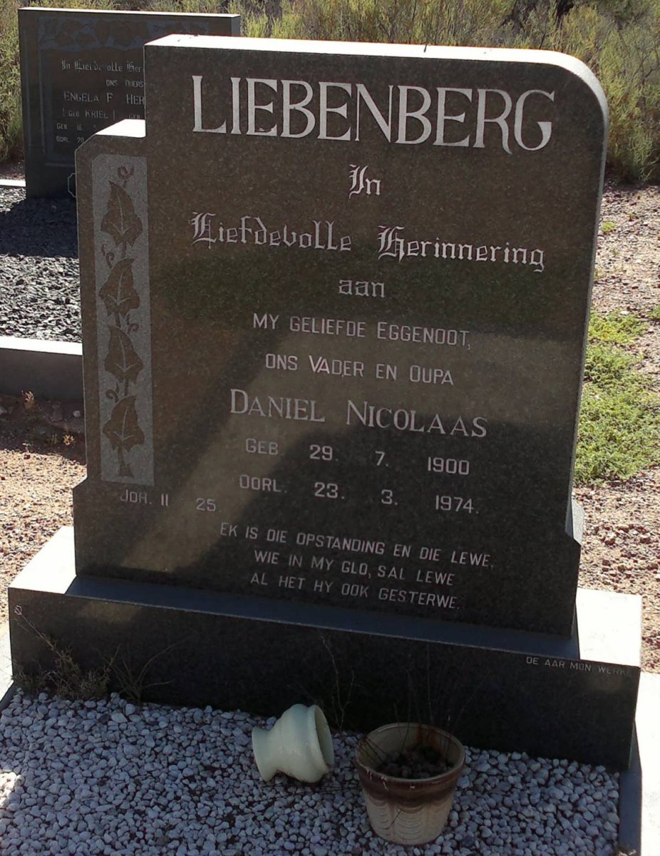 LIEBENBERG Daniel Nicolaas 1900-1974