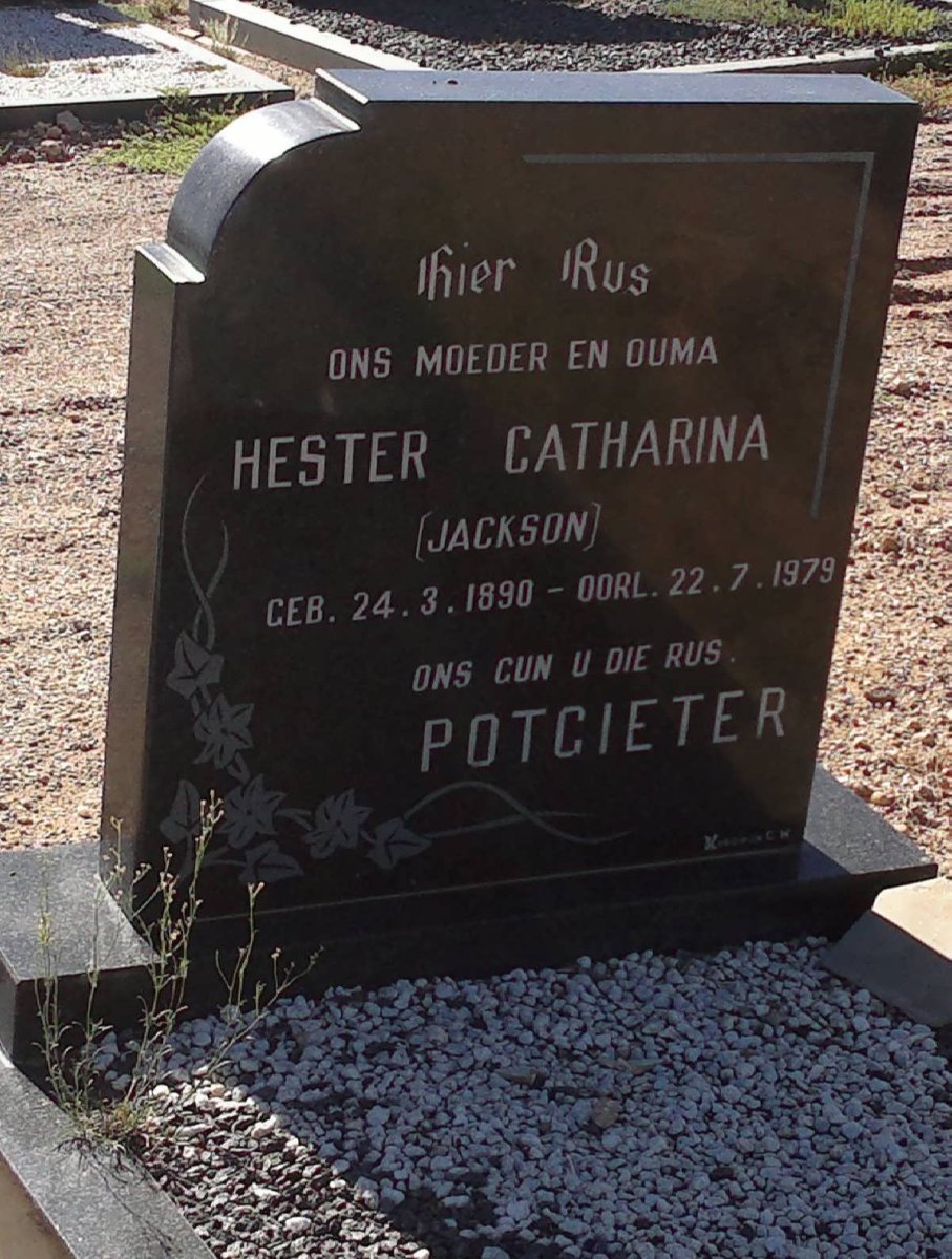 POTGIETER Hester Catharina nee JACKSON 1890-1979