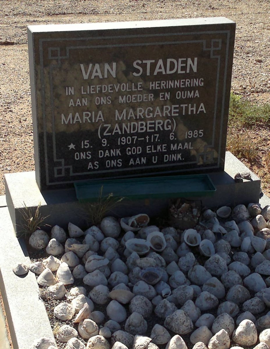 STADEN Maria Margaretha, van nee ZANDBERG 1907-1985