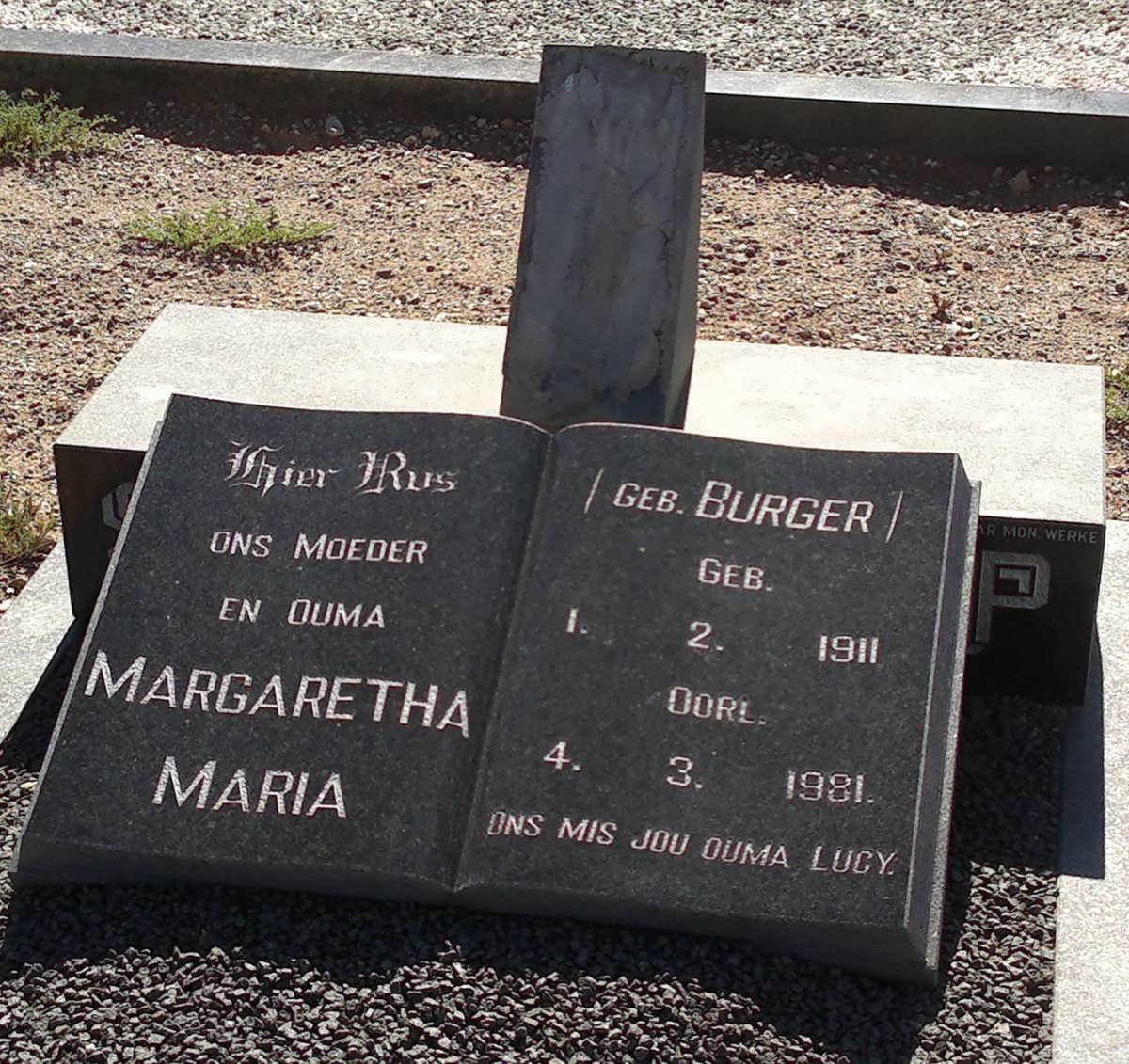 STEENKAMP Margaretha Maria nee BURGER 1911-1981