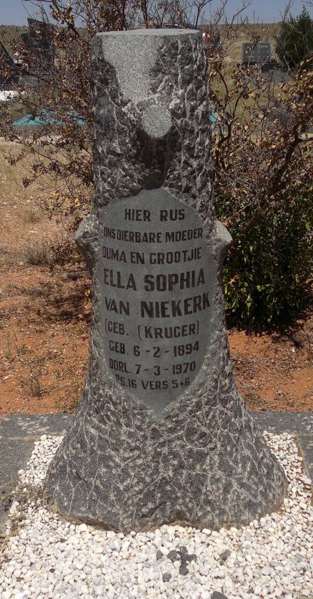 NIEKERK Ella Sophia, van nee KRUGER 1894-1970