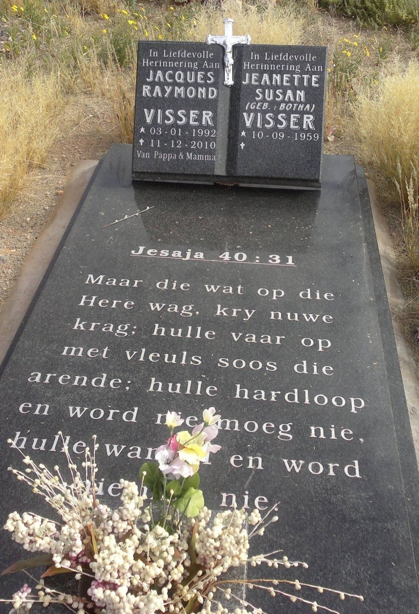 VISSER Jeanette Susan nee BOTHA 1959- :: VISSER Jacques Raymond 1992-2010