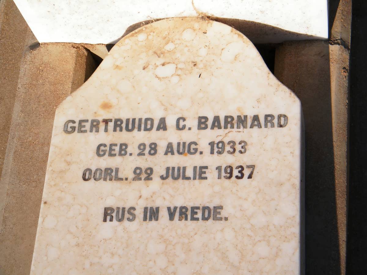 BARNARD Gertruida C. 1933-1937