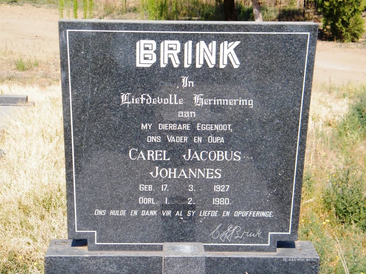 BRINK Carel Jacobus Johannes 1927-1980