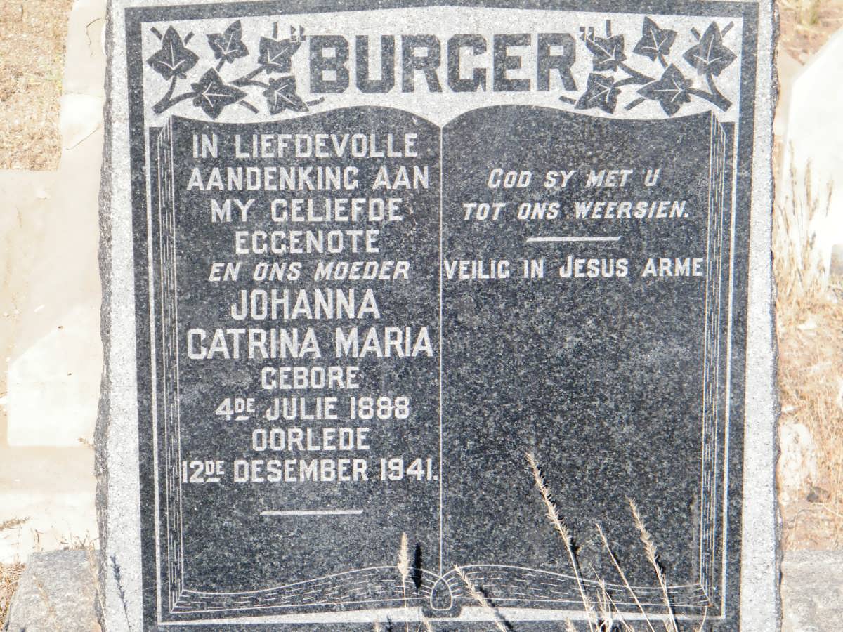 BURGER Johanna Catrina Maria 1888-1941