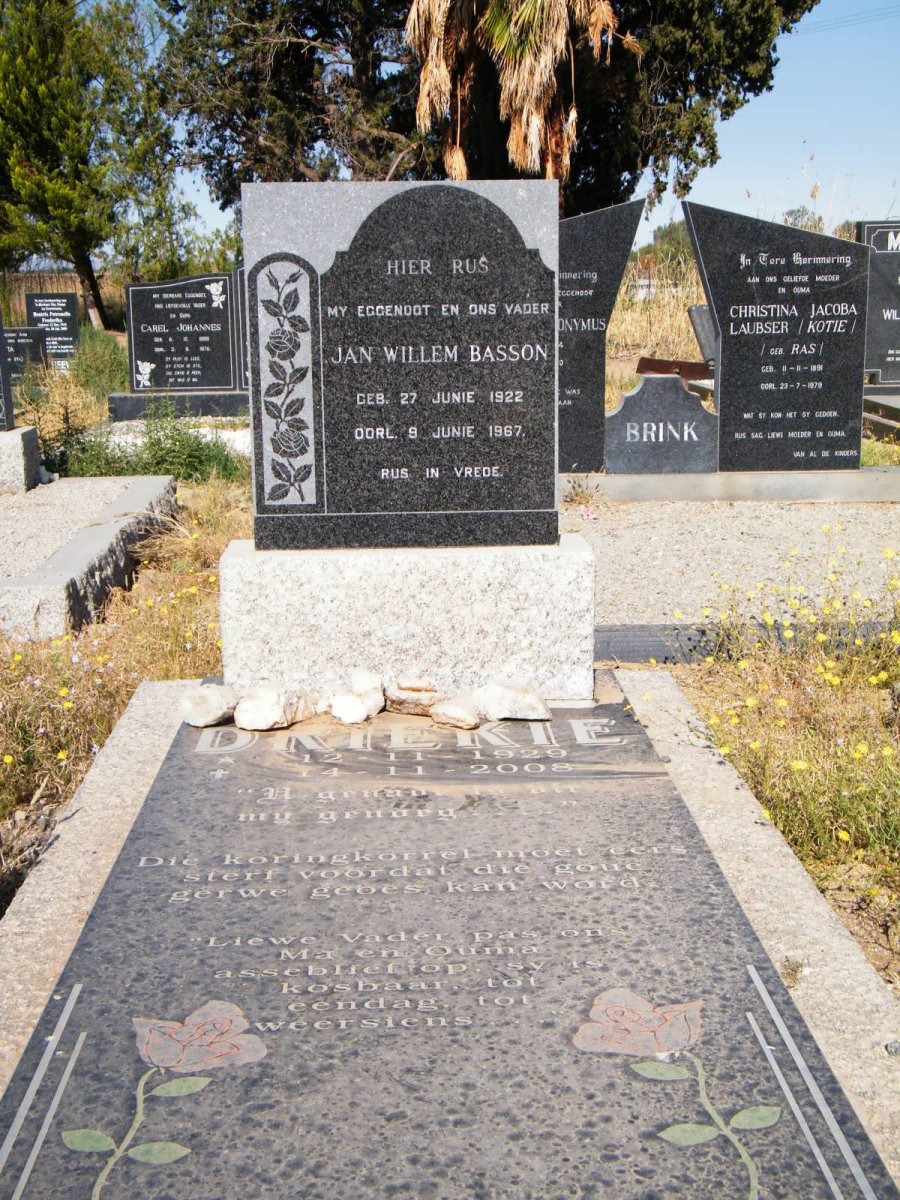 BASSON Jan Willem 1922-1967 &amp; Driekie 1929-2008