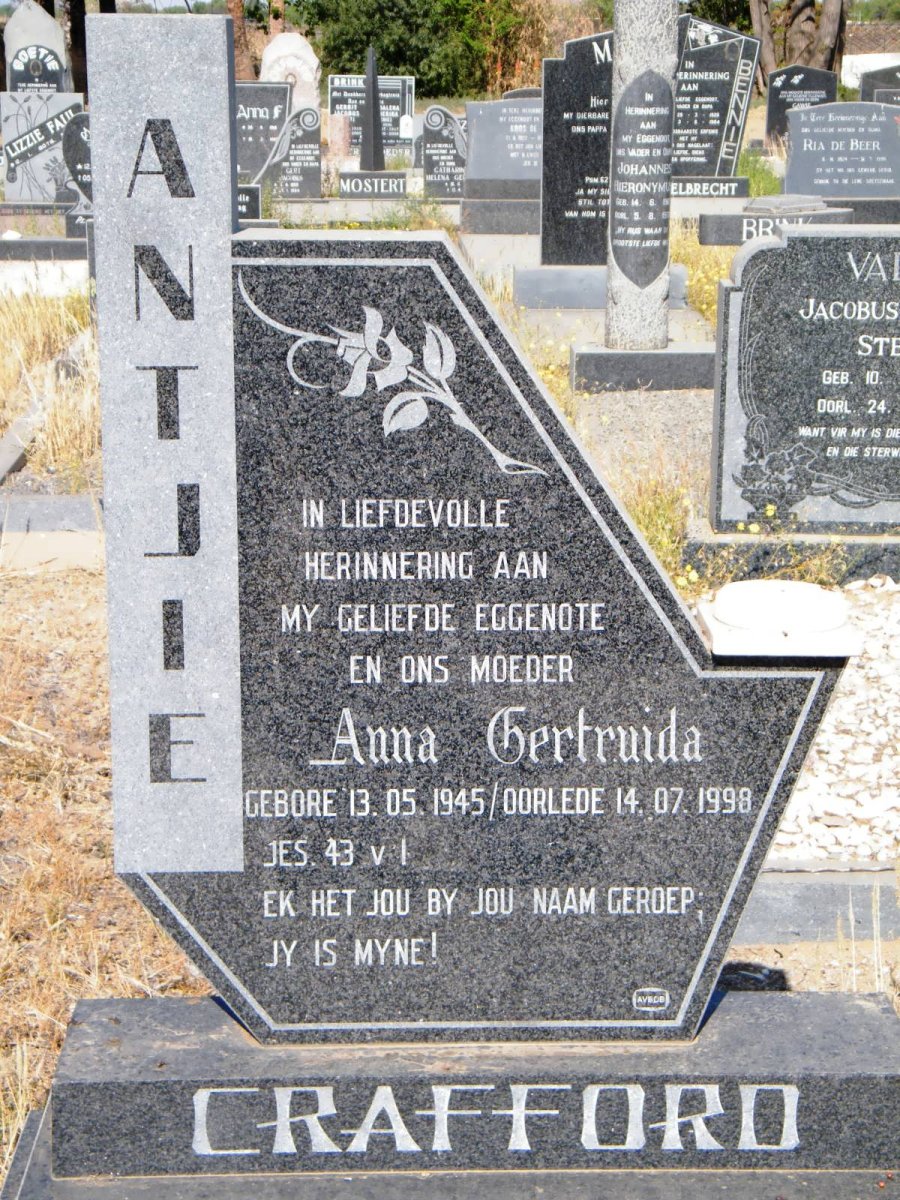 CRAFFORD Anna Gertruida 1945-1998
