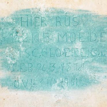 CLOETE M.S.C. nee SCHEEPERS 187?-1951