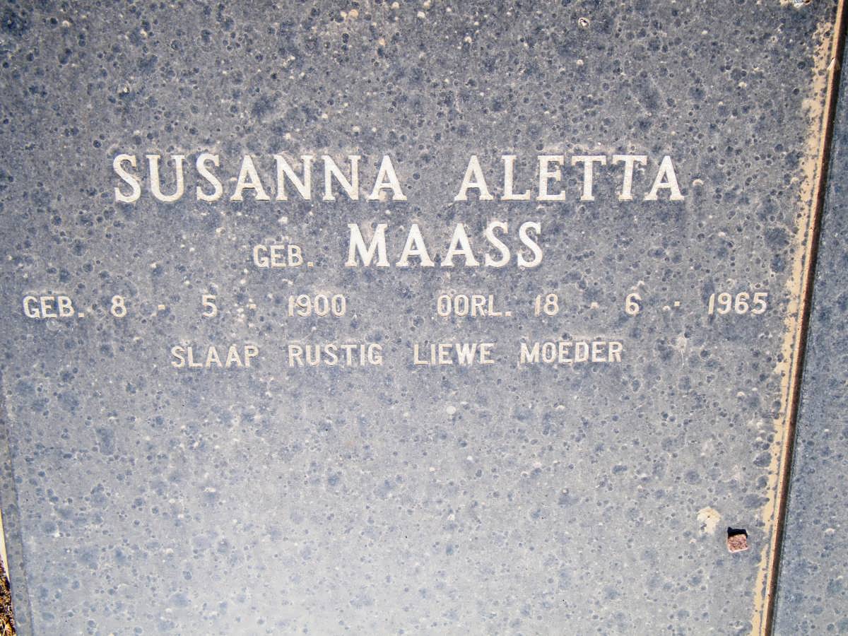 CRAFFORD Susanna Aletta nee MAASS 1900-1965