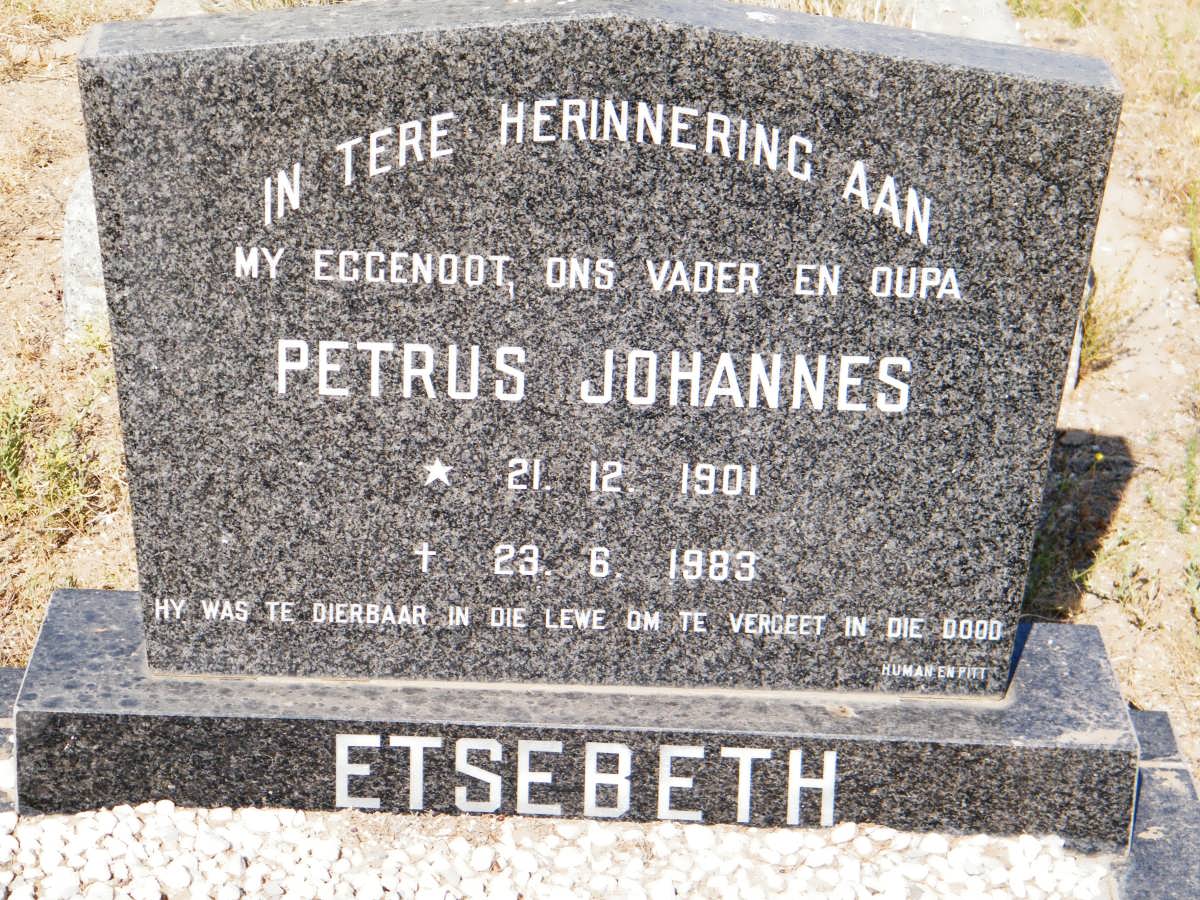 ETSEBETH Petrus Johannes 1901-1983