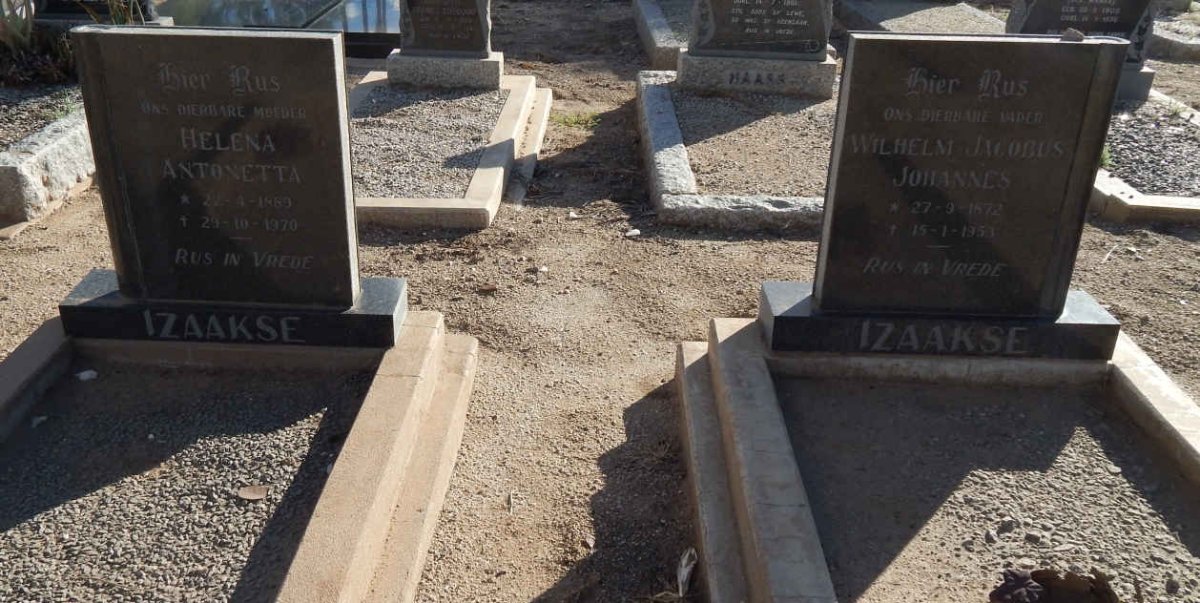 IZAAKSE Wilhelm Jacobus Johannes 1872-1953 &amp; Helena Antonetta 1889-1970