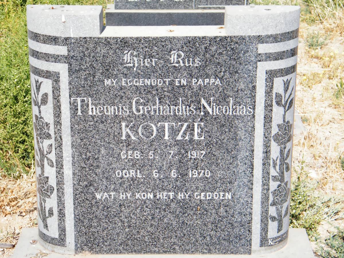 KOTZÉ Theunis Gerhardus Nicolaas 1917-1970