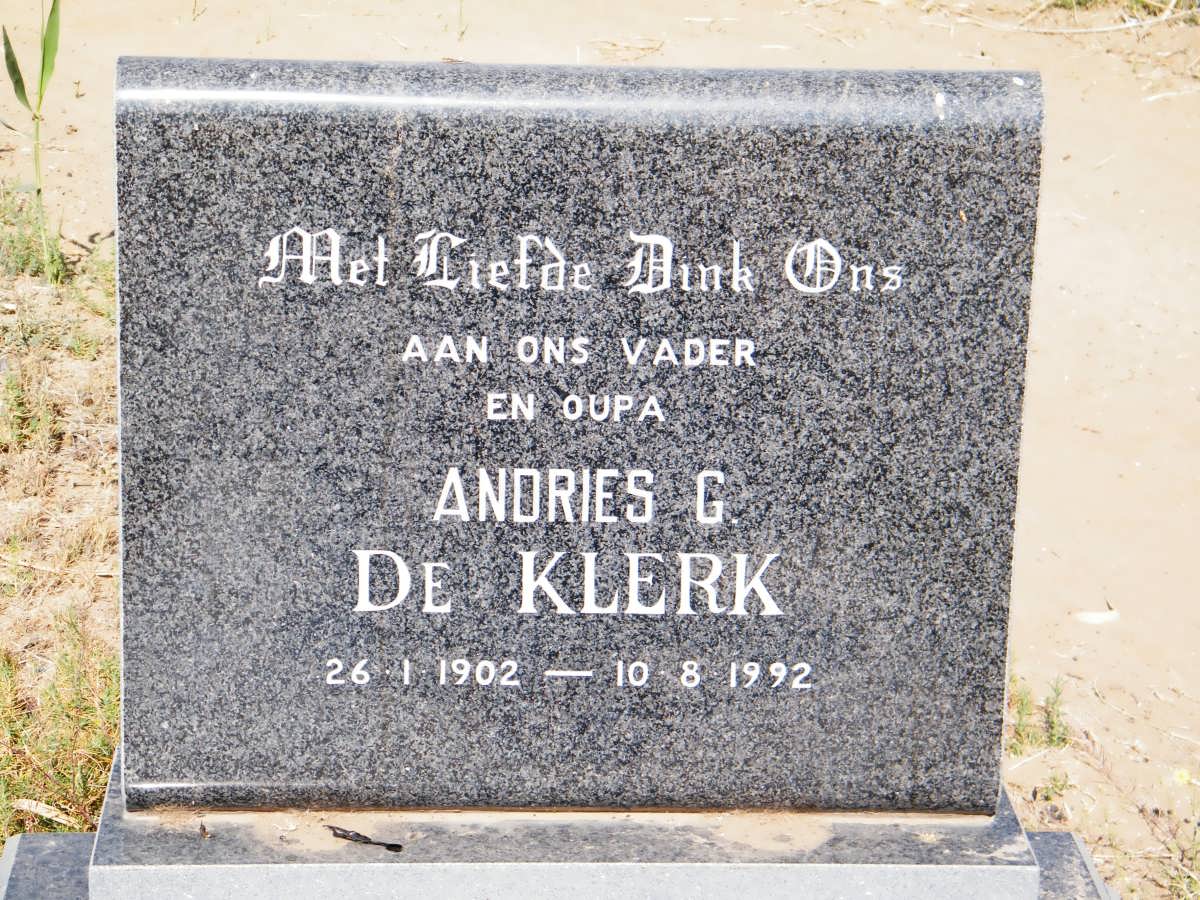KLERK Andries G., de 1902-1992