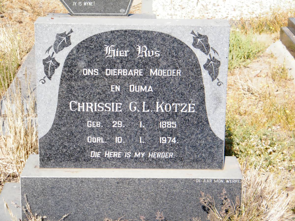 KOTZÉ Chrissie G.L. 1885-1974