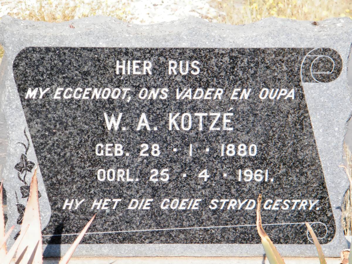 KOTZÉ W.A. 1880-1961