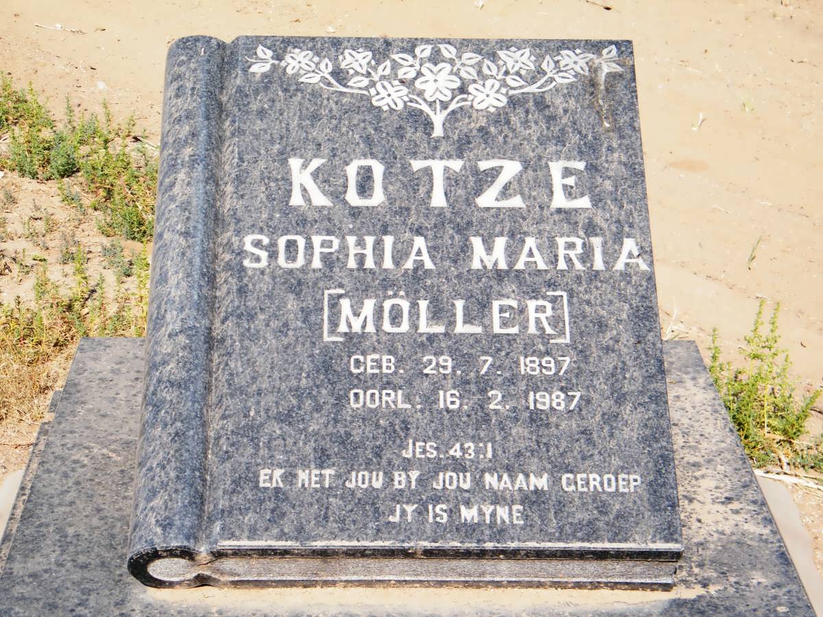 KOTZE Sophia Marie nee  MÖLLER 1897-1987