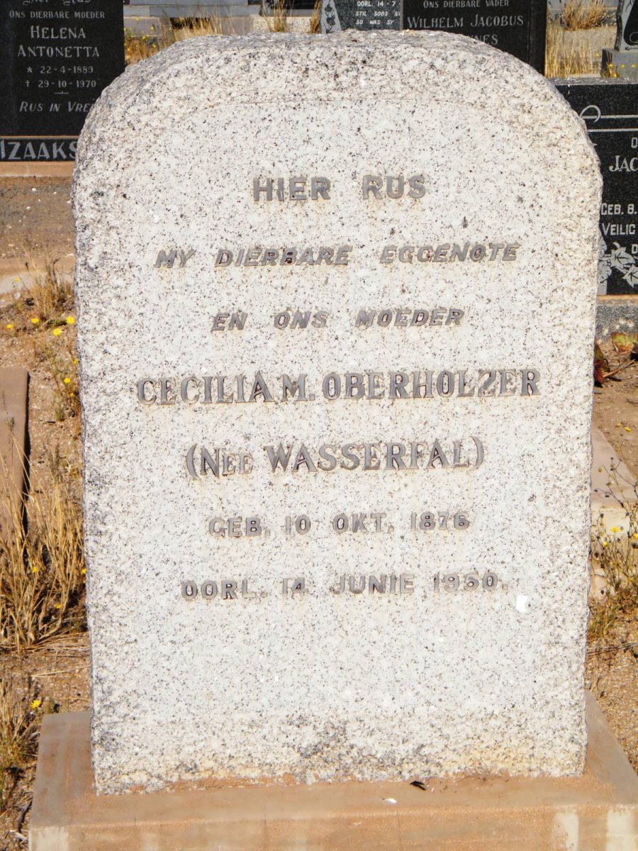 OBERHOLZER Cecilia M. nee WASSERFAL 1876-1950