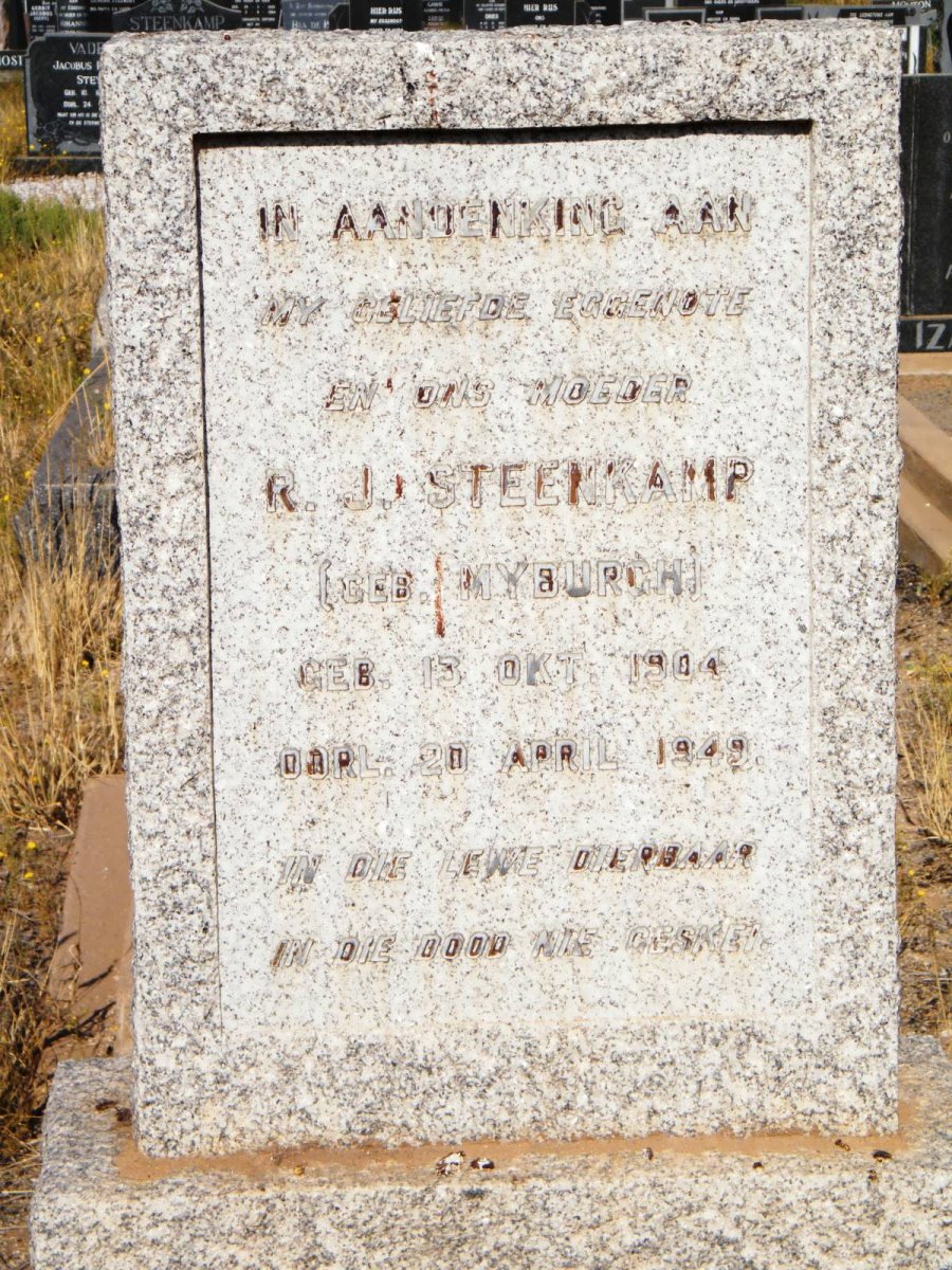 STEENKAMP R.J.  nee MYBURGH 1904-1949