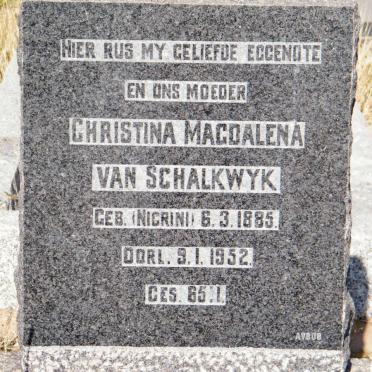 SCHALKWYK Christina Magdalena, van nee NIGRINI 1885-1952