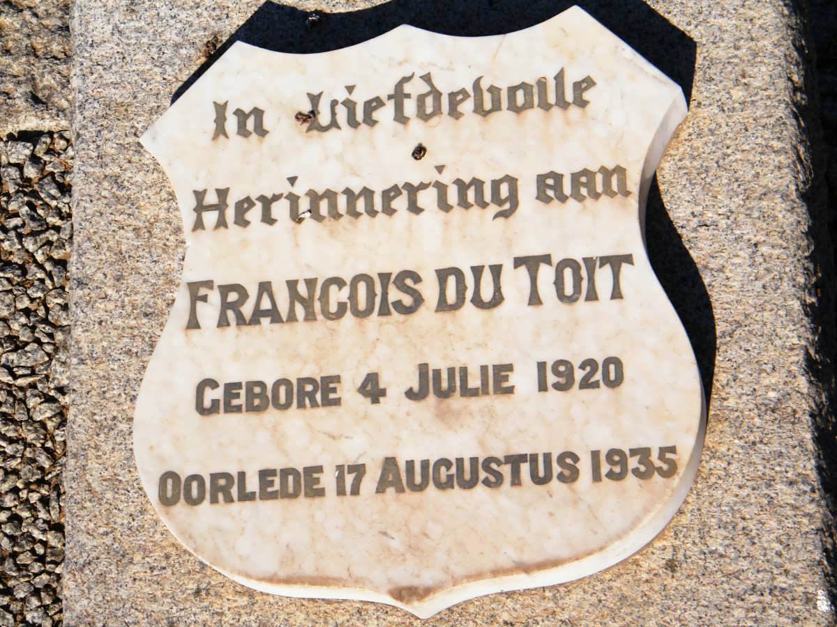 TOIT Francois, du 1920-1935
